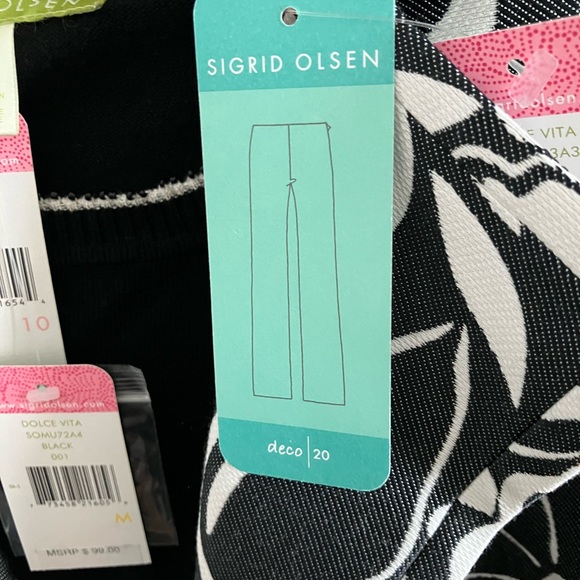 Beautiful Sigrid Olsen Bold Blk/Wht Jacket Pantsuit - Picture 6 of 6